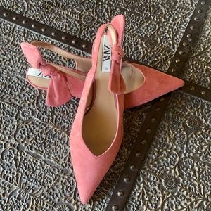 COPY - Zara Kitten Heel Bow Slingback Size 8.5